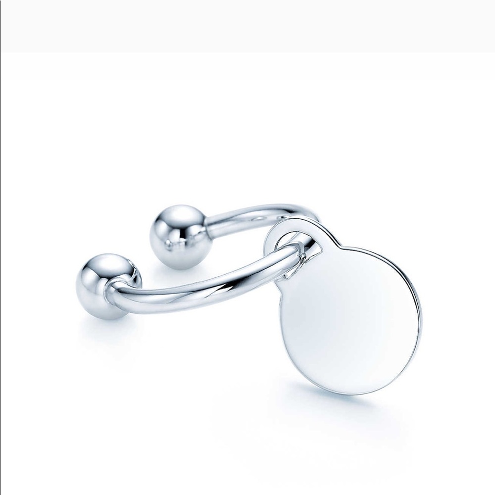 TIFFANY & CO Round Key Tag Ring. Silver